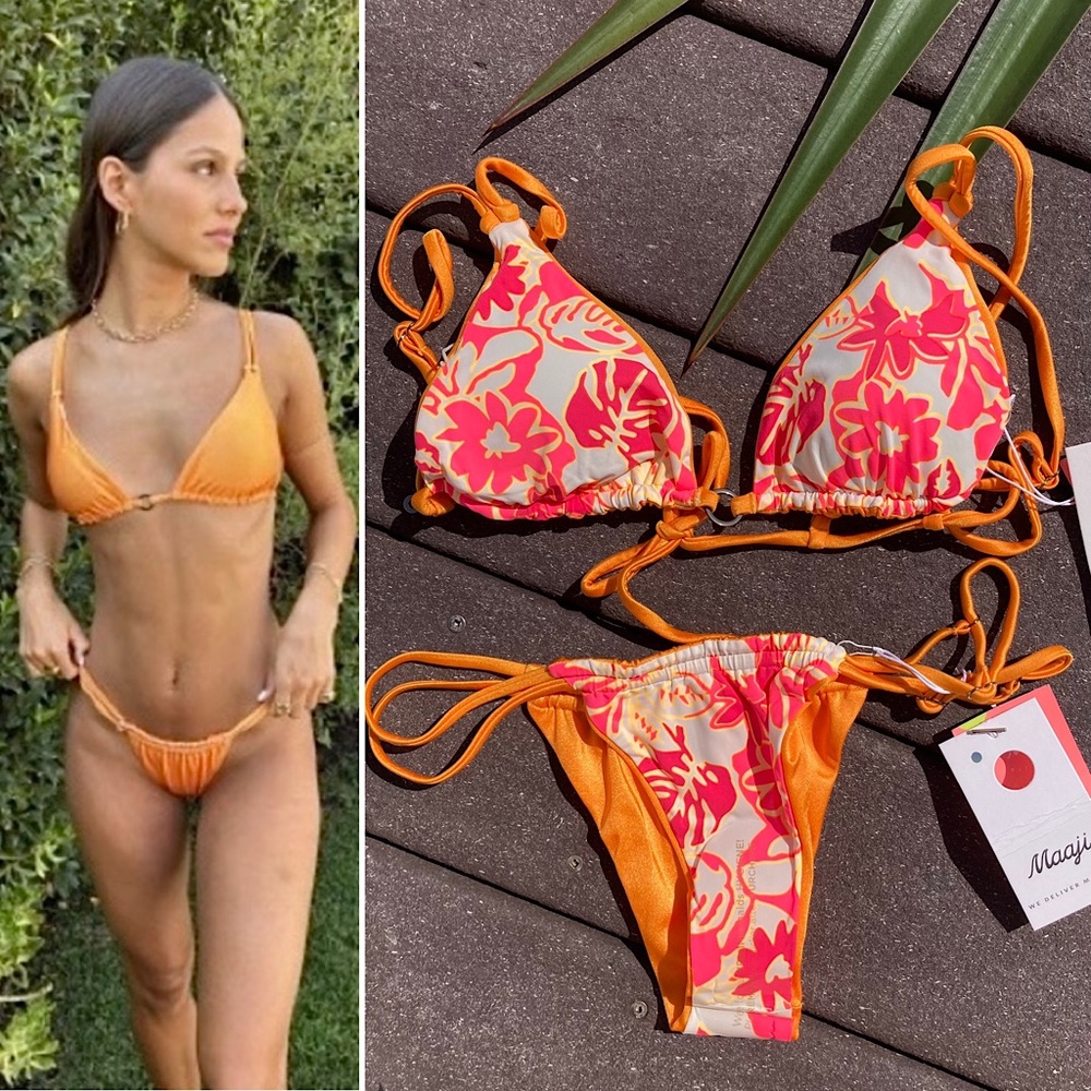 MAAJI Set - Brenda Shine Bikini Top & Selva String Cheeky Thong Bottom - S